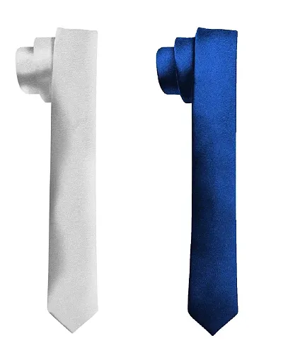 Michelangelo Boy/Men's Blue and White Slim Tie COMBO