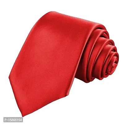 FashMade Men/Boy's Slim 14 OPTIONS Formal/Casual Look Satin Tie 2inch Broad OPEN TO VIEW 14 OPTIONS/COLORS (Red)-thumb0