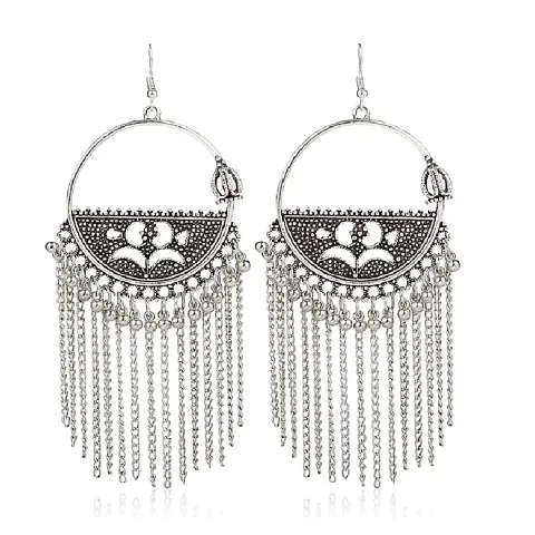 FashMade 15 EARRINGS OPTIONS ETHNIC AND OXIDISED EARRINGS CASUAL AND TRADITIONAL EARRINGS OPEN TO VIEW FROM 15 OPTIONS SILVER OXIDISED EARRINGS