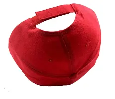 FashMade Unisex Cotton Cap (SOLIDBASEBAlL_Red_Free Size).-thumb1