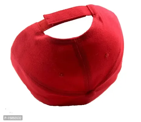 FashMade Unisex Cotton Cap (SOLIDBASEBAlL_Red_Free Size).-thumb2