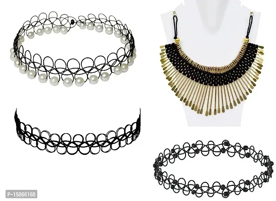 Michelangelo Tribal Necklace and Funky Choker Combo For Women/Girls Perfect Combo Retro Combo