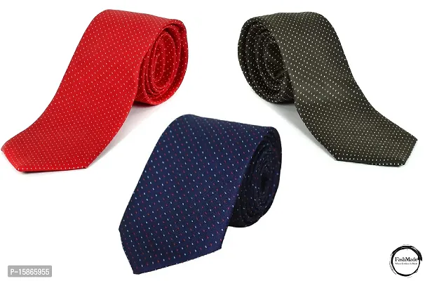 FashMade Men/Boy's Self Design Micro Fiber Premium Tie(Pack Of 3)