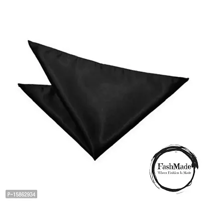 FashMade Men's Formal Causal Pocket-square(Pocket Hanky) 20 types (Click for more Options) (Black)