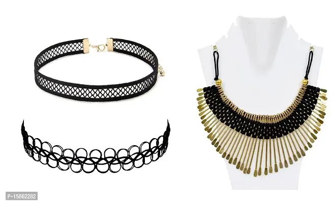 Michelangelo Tribal Necklace and Funky Choker Combo For Women/Girls Perfect Combo Retro Combo