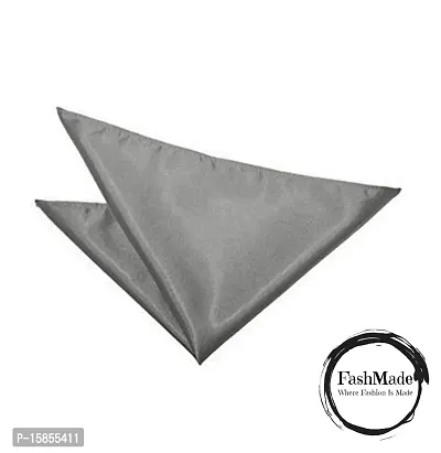 FashMade Men's Formal Causal Pocket-square(Pocket Hanky) 20 types (Click for more Options) (Grey)