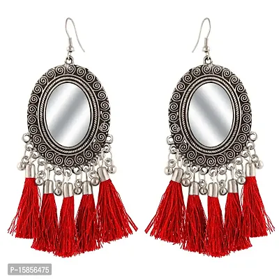 FashMade Stylish Mirror Earrings with Tassels for Girls And Women (Pack Of 4) AS SHOWN IN PICTURE BEST QUALITY-thumb4