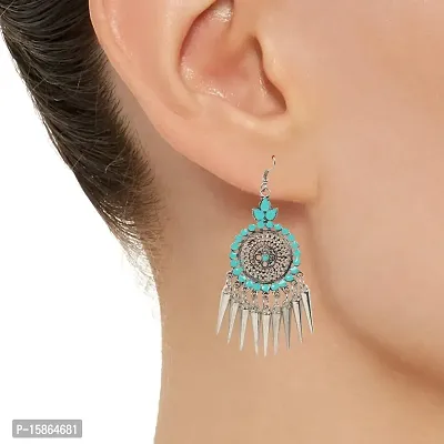 FashMade Antique TRIBAL Ethnic Earring For Women/Girls Jumki Chandbali Style Ethinic Style German silver oxidized earrings-thumb2