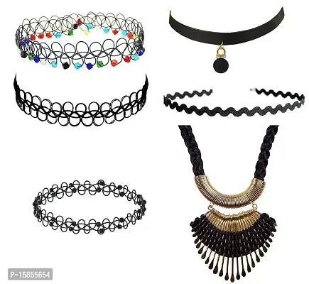 Michelangelo Tribal Necklace and Funky Choker Combo For Women/Girls Perfect Combo Retro Combo-thumb0