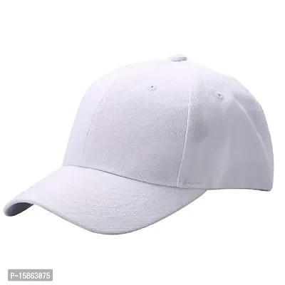 FashMade Unisex Synthetic Cap (SOLIDBASEBAlL_White_Free Size)