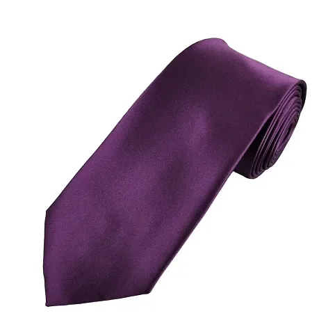 FashMade Men/Boy's Slim Skinny Purple Tie Formal Casual Look Satin Tie