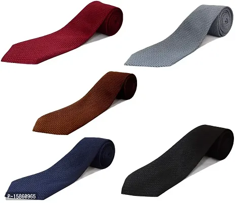 FashMade Men's Formal Tie Combo of 6 5 4 3 2 1 10 option to select Micro Fibre Tie 2.75 inches broaf (Navy Red Maroon Black)