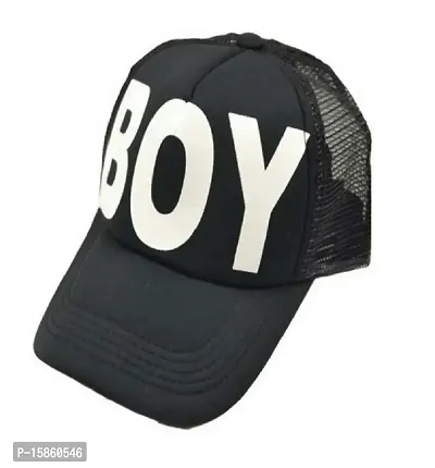 FashMade Boy Printed Halfnet Cap for Men/Boys  Women/Girls Black-thumb0