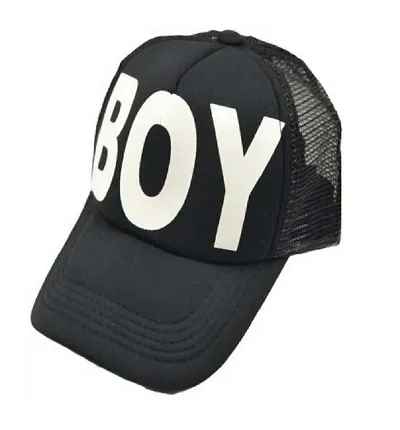 FashMade Boy Printed Halfnet Cap for Men/Boys & Women/Girls Black