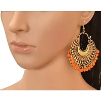 Michelangelo Non-precious Metal Oxidized Gold Dangle  Drop Earrings for Women  Girls, Orange-thumb1