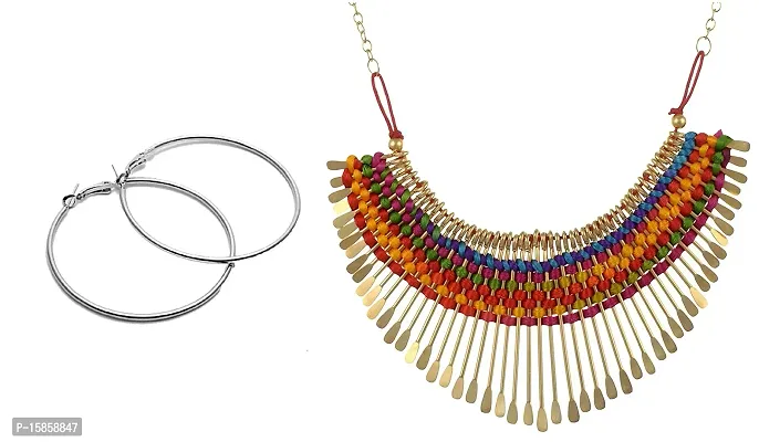 Michelangelo Banjara/boho Tribal Necklace and Funky Earring COMBO For Girls and Women