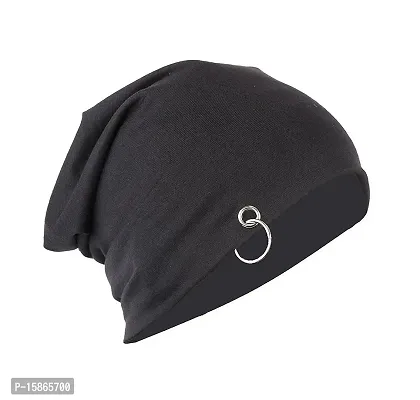 Michelangelo Men's Cotton Beanie (Pack of 1) (BLACK BEANIE_Black_Free Size)