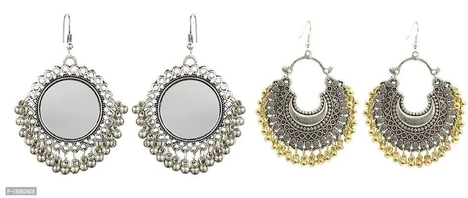 Michelangelo Antique Ethnic Earring Combo For Women/Girls Jumki Chandbali Ethinic Pack of 2 (as shown in picture)