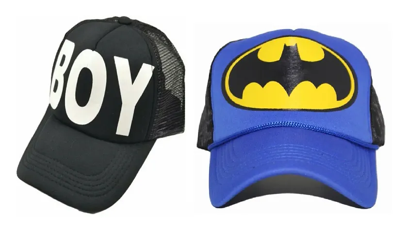 Michelangelo Batman Half Net and BOY Half Net Cap Combo for Men/Girl/Womens Unisex Cap