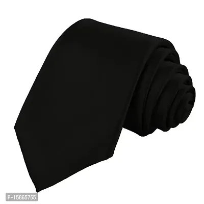 FashMade Men/Boy's Slim 14 OPTIONS Formal/Casual Look Satin Tie 2inch Broad OPEN TO VIEW 14 OPTIONS/COLORS (Black)-thumb0