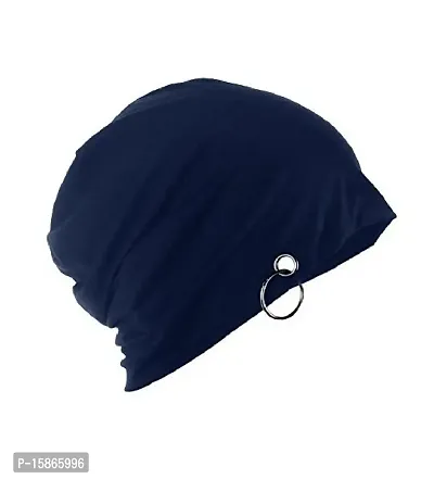 Michelangelo Unisex Ring Beanie Cotton Cap for All The Season (Navy Blue, Free Size)