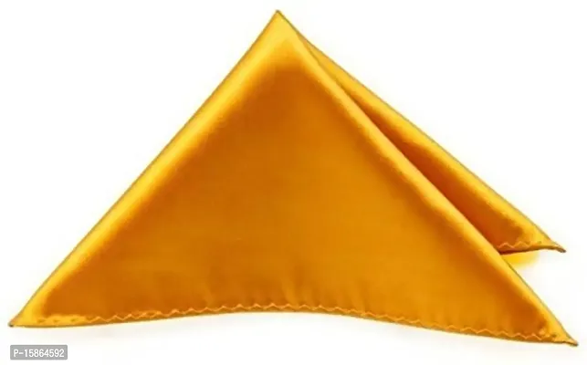 Michelangelo Satin Pocket Square (Yellow)-thumb0