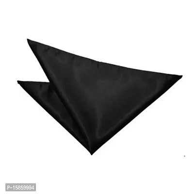 Michelaneglo Black Satin Men's Pocket Square