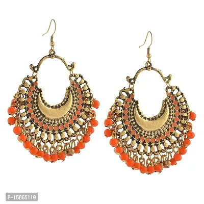 Michelangelo Non-precious Metal Oxidized Gold Dangle  Drop Earrings for Women  Girls, Orange