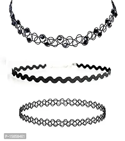 Zigzag Plastic and Beaded Choker Combo