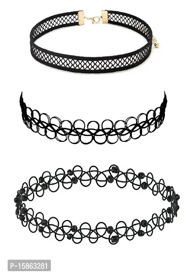 Elastic Plastic and Beaded Choker Combo