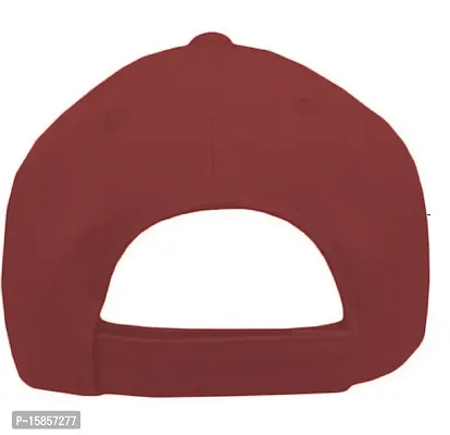 FashMade Men's and Women's Solid Baseball Cap (Maroon, Free Size)-thumb2