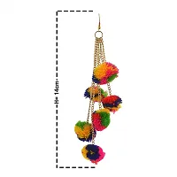 Michelangelo Multi-color Hanging/Dangle/Tassel Pom Pom Earnings For Women  Girls (6 Tassel)-thumb1