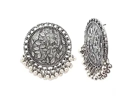 FashMade Meena Work Earrings for Women Girls Boho theme Meena Work Earrings (Silver)-thumb1