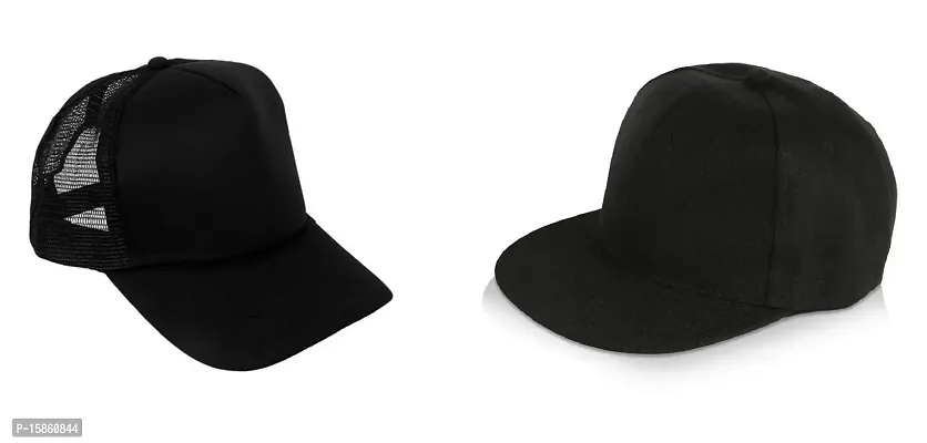 Michelangelo Black Hip HOP Cap and Black Half Net Unisex Cap Combo