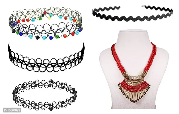 Michelangelo Tribal Necklace and Funky Choker Combo For Women/Girls Perfect Combo Retro Combo