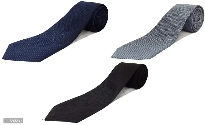 Michelangelo 939693 Men's Self Design Micro Fiber Premium Tie Combo (Multicolour, Free Size) - Pack of 3-thumb0