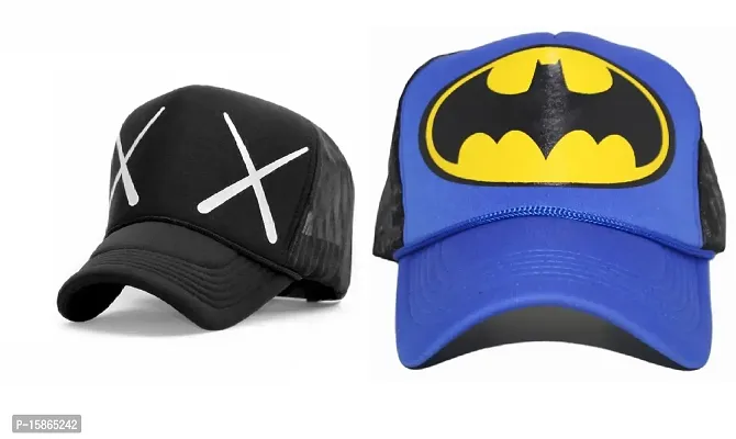 Michelangelo Royal Blue Batman Half Net and XX Half Net Cap Combo for Men/Girl/Womens Unisex Cap-thumb0