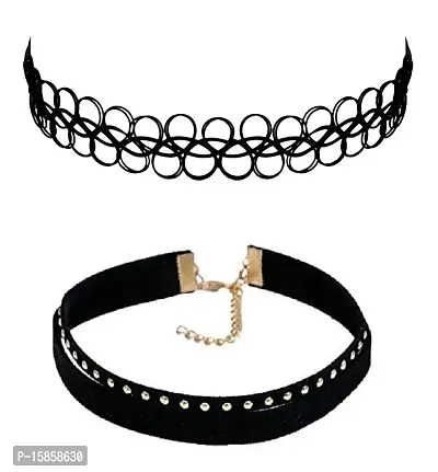 FashMade Trendy Choker Necklace For Women/Girls PACK OF 2 ( As Shown in picture)