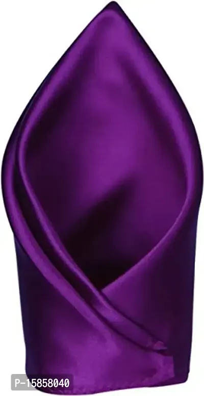 Michelangelo Satin Pocket Square (Purple)-thumb0