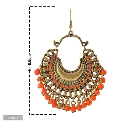 Michelangelo Non-precious Metal Oxidized Gold Dangle  Drop Earrings for Women  Girls, Orange-thumb3