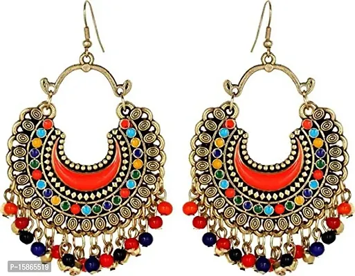FashMade Antique Ethnic Earring For Women/Girls Jumki Chandbali Style Ethinic