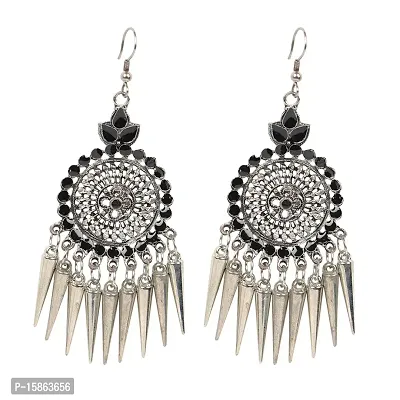 FashMade Antique TRIBAL Ethnic Earring For Women/Girls Jumki Chandbali Style Ethinic Style German silver oxidized earrings