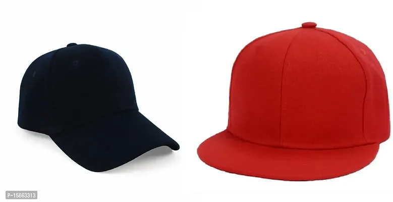 Michelangelo Red Hip Hop Cap and Black Baseball Combo for Boys/Girls (Pack of 2) As Shown in Picture