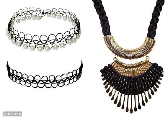 Michelangelo Tribal Necklace and Funky Choker Combo For Women/Girls Perfect Combo Retro Combo-thumb0