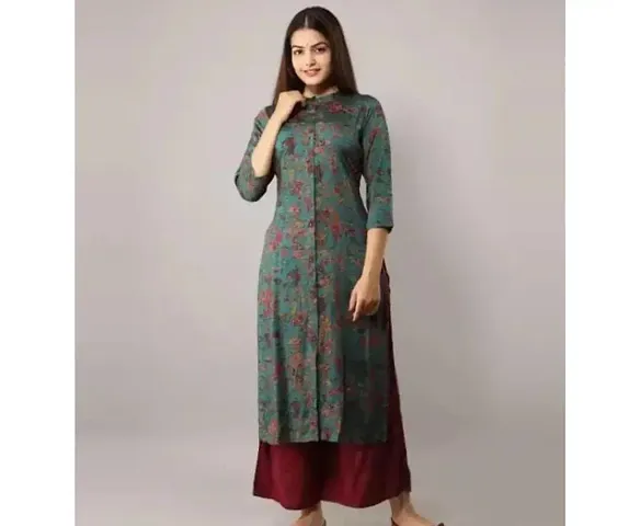 Beautiful Rayon Kurta Pant Set For Women