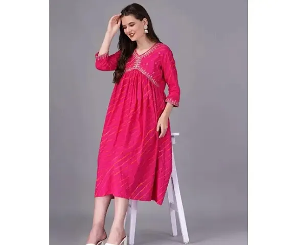 Stylish Cotton Printed A-Line Kurtis