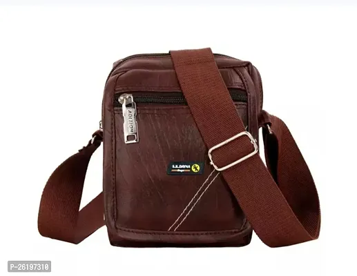 Leather Sling Cross Body Travel Office Business Messenger One Side Shoulder Bag for Men Women-thumb0