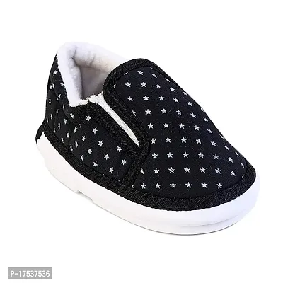 Comfortable Black Synthetic Slip-On Sneakers For Girls-thumb0