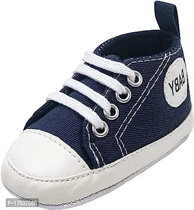 Comfortable Navy Blue PU Slip-On Sneakers For Girls