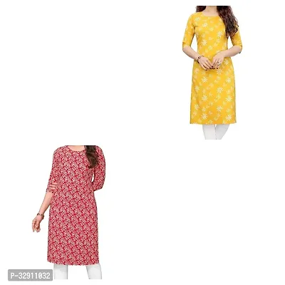 Stylish Self Pattern Cotton Silk Kurta For Women Combo Of 2-thumb0